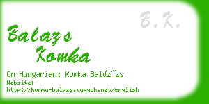 balazs komka business card